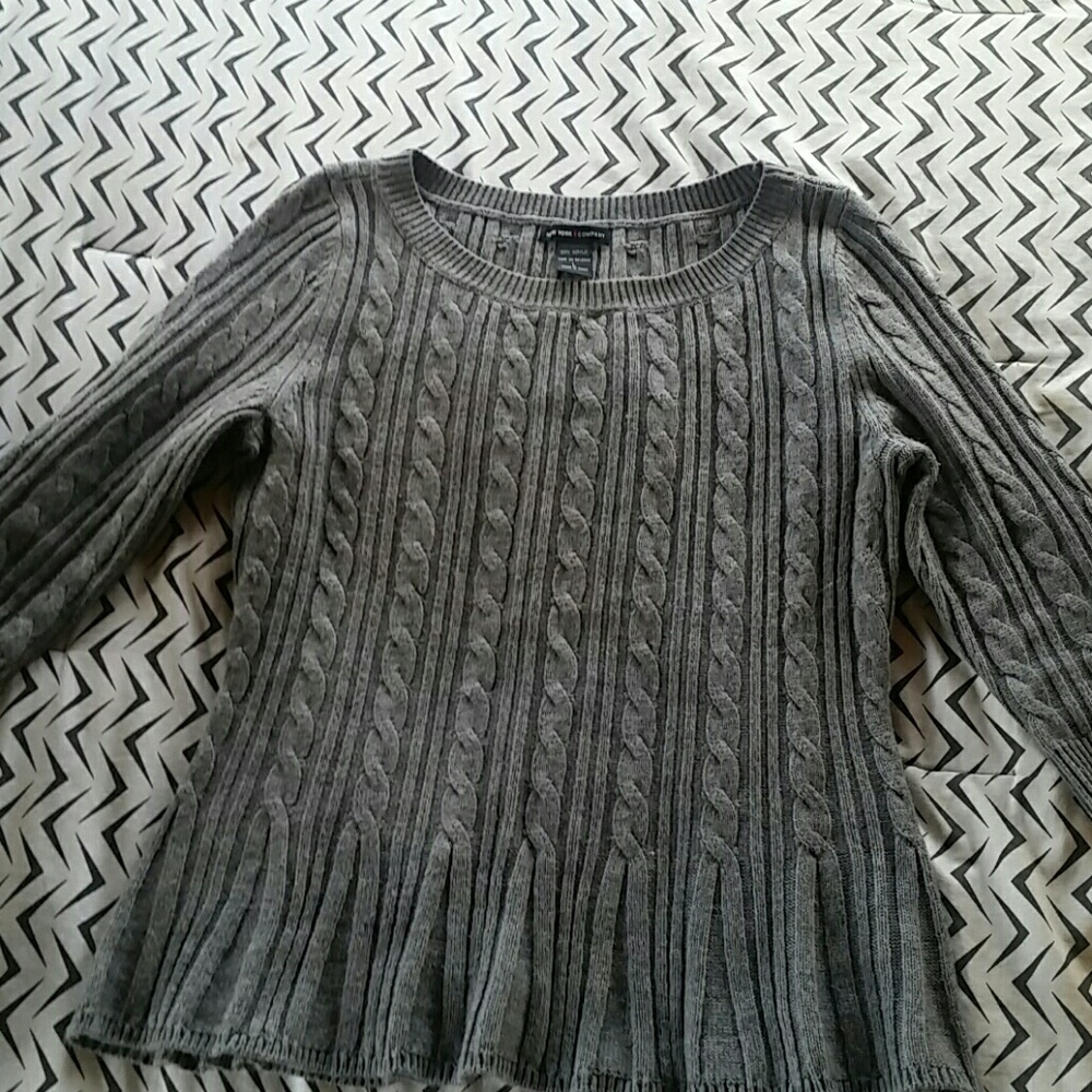 NEW YORK & CO Sweater Gray Size L